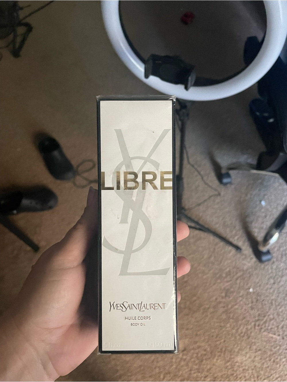 Yves Saint Laurent Libre Body Oil — Gold & Cream Box